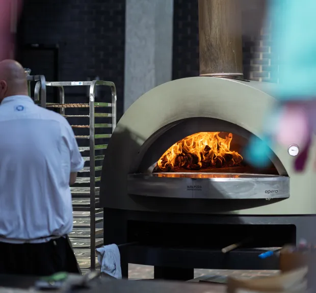 outdoor pizza oven at royal college of physicians